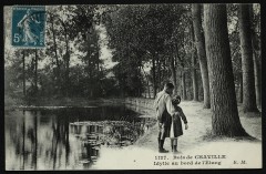 Carte postale ancienne Idylle au Bord de l'Etang
                                                                     à Chaville
                                