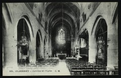 Carte postale ancienne Intérieur de L'Eglise
                                                                     à Clamart
                                