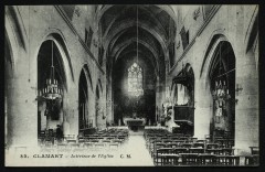 Carte postale ancienne Intérieur de L'Eglise
                                                                     à Clamart
                                