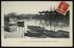 Grues de déchargement de la Compagnie du Gaz à Clichy à Asnières-sur-Seine