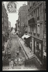 Les vallées, rue des Vallées.Rreproduction d'une carte postale de Colombes vers 1910. à Colombes