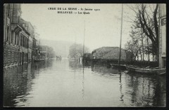 Crue de la Seine - 30 janvier1910- Bellevue - Les Quais à Meudon
