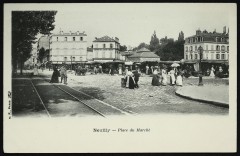 Carte postale ancienne Place du Marché
                                                                     à Neuilly-sur-Seine
                                