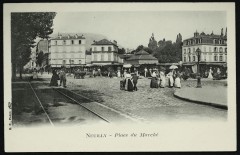 Carte postale ancienne Place du Marché
                                                                     à Neuilly-sur-Seine
                                