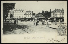 Carte postale ancienne Place du Marché
                                                                     à Neuilly-sur-Seine
                                