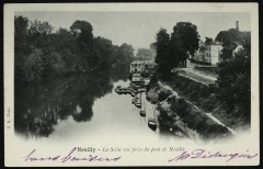 Carte postale ancienne La Seine vue prise du pont de Neuilly
                                                                     à Neuilly-sur-Seine
                                