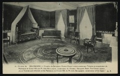 Château de la Malmaison - Chambre de Bonaparte. Premier Consul anciennement aux Tuileries et reconstituée à la Malmaison le 12 juin 1920, par M. Jean Bourguignon, conservateur du Château -
																					92500 Rueil-Malmaison
																			