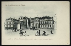 Vue du Château de St. Cloud. Façade sur la Cour d'Honneur, détruit pendant la guerre franco-allemande 1870-71 à Saint-Cloud
