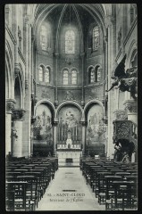 Carte postale ancienne Intérieur de l'Eglise
                                                                     à Saint-Cloud
                                