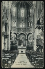 Carte postale ancienne Intérieur de l'Eglise
                                                                     à Saint-Cloud
                                
