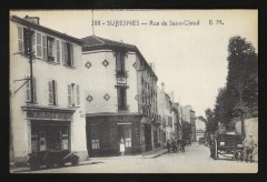 Carte postale ancienne La Rue de Saint-Cloud
                                                                     à Suresnes
                                