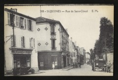 Carte postale ancienne La Rue de Saint-Cloud
                                                                     à Suresnes
                                