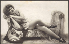 Model with Flapper Pillow and Pointy Shoes full