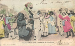 Bataille de confettis - Carte-postale colorisée