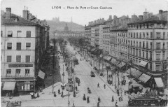 Lyon Place du Pont et Cours Gambetta postcard à Lyon