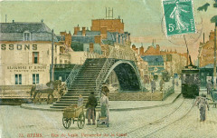 Inconnu 75 - Reims - Rue de Vesle. Passerelle sur le Canal