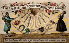 A postcard illustrating a soldier sending good luck and wish Wellcome V0016596 -
													France
												