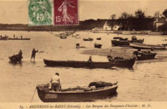 33-Andernos-les-Bains-Barques des parqueurs -d'huîtres-vers 1920 -
													33 Gironde
												