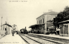 Carte postale ancienne de la gare du Pouzin