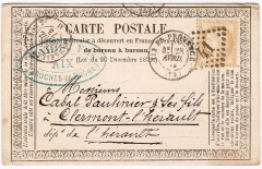 Carte France 1873 Aix -
													13 Bouches du Rhône
												