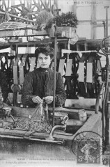 Musée de la viscose (Echirolles) abc5 Cpa une fileuse