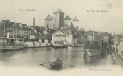 74-Annecy-Petit port et château-vers 1905