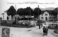 Beaulieu, la mairie, l'école l'église et le passage à niveau, 1911, p 19 l'Isère les 533 communes - Vinay -
													38 Isère
												