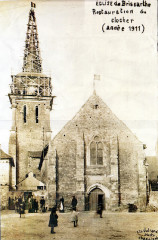 Restauration du clocher de Notre Dame de Brissarthe en 1911