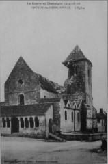 Cauroy les Hermonville l'église au sortir de la guerre 14