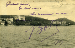 Sainte-Maxime postcard with autograph of Théodore Botrel. 1907.