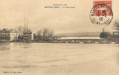 Limay - Inondation 1910 Le vieux pont