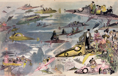 A night at the opera in the year 2000, cartoon by Albert Robida, ca. 1882 -
													France
												