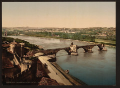 General view and Benezech Bridge, Avignon, Provence, France-LCCN2001698584