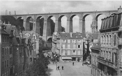 Morlaix bridge Ll postcard à Morlaix