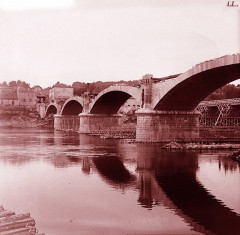 Avignon construction du pont de pierre en 1908 -
													69 Rhône
												