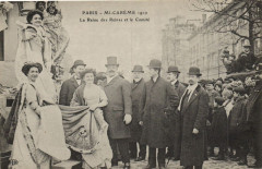 Mi-Carême à Paris 1910 - La Reine des Reines et le Comité - Carte postale