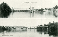 Castillon - pont suspendu et pont Tranchard -
													33 Gironde
												