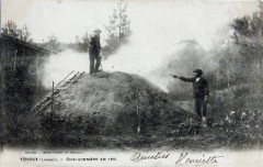 Ychoux - Charbonnière en feu