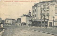 Aubervilliers.Avenue de la Republique.Place de la Mairie