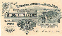 Usine Simoneton Frères au Raincy en 1885 -
													93 Seine Saint Denis
												