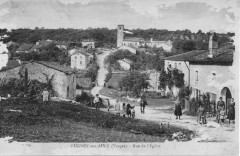 Gugney-aux-Aulx-Cpa-Rue église-1912