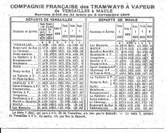 Horaires Versailles Maule 1907