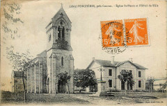 Porchères - église et Hôtel de ville 1