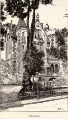 Arcachon - villa Faust (1890) gravure sur bois