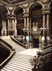 The Opera House, the grand staircase, Paris, France, ca.1890-1900