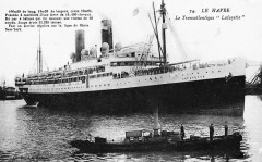 Carte postale du paquebot lafayette (1915-28)