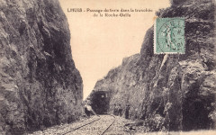 Inconnu - Lhuis - Passage du train dans la tranchée de la Roche-Gallu