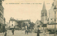 Maisons-Alfort.Place de l'Eglise et rue Victor-Hugo