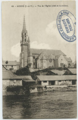13. Acigné (I.-et-V.). Vue de l'église (côté de la rivière).