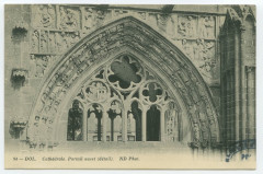 Carte postale ancienne 94 - Dol.  Cathédrale. Portail ouest (détail). Nd Phot.
                                                                     à Dol-de-Bretagne
                                